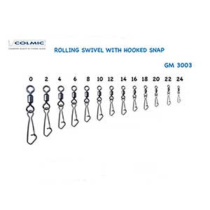 Colmic Rolling Swivel with Hooked Snap 12P